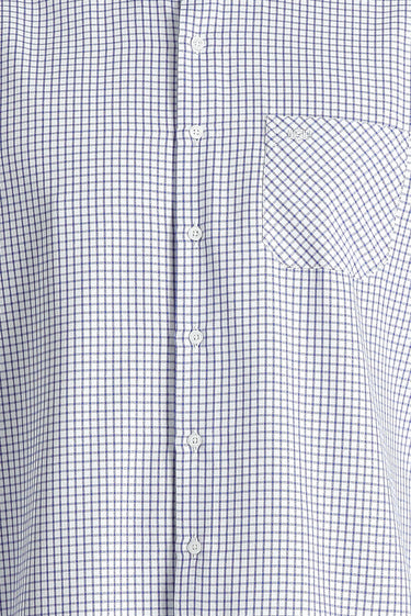 Koyu Mavi  Uzun Kol Regular Fit Ekose Pamuklu Kolay Ütülenebilir Gömlek