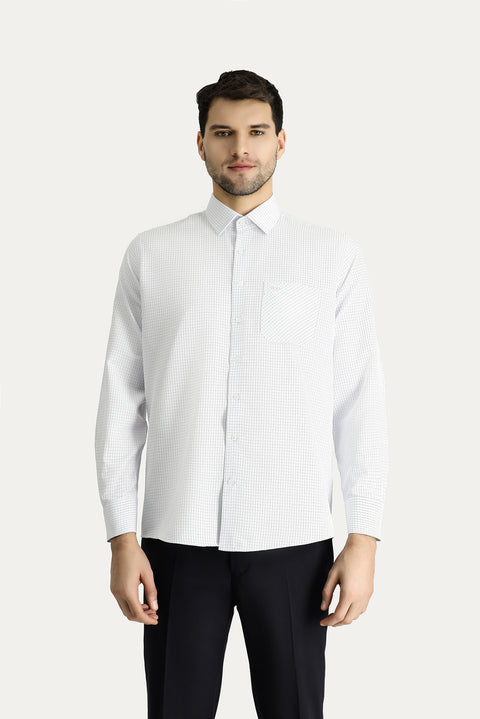 Koyu Mavi  Uzun Kol Regular Fit Ekose Pamuklu Kolay Ütülenebilir Gömlek