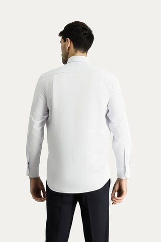 Koyu Mavi  Uzun Kol Regular Fit Ekose Pamuklu Kolay Ütülenebilir Gömlek