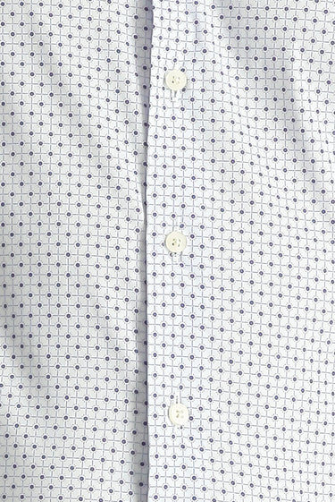 Açık Mavi Uzun Kol Slim Fit Dar Kesim Baskılı Pamuklu Gömlek