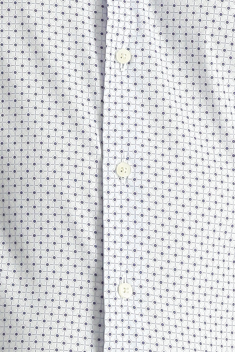 Açık Mavi Uzun Kol Slim Fit Dar Kesim Baskılı Pamuklu Gömlek