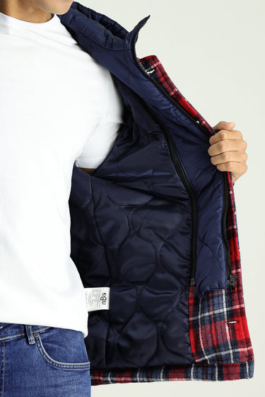 Koyu Kırmızı Slim Fit Dar Kesim Yünlü Kapüşonlu Spor Mont