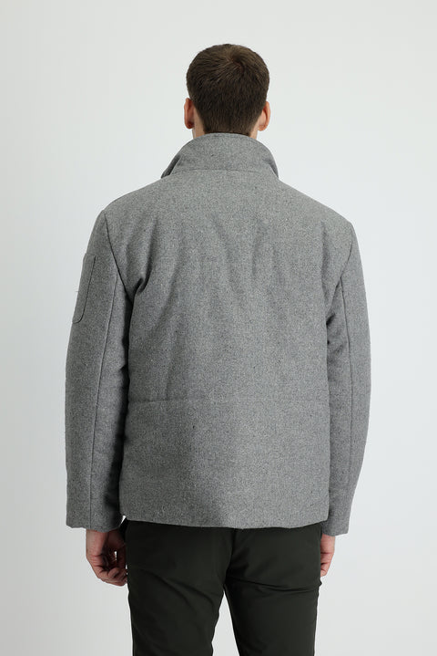 Orta Füme Yünlü Kaşe Mont