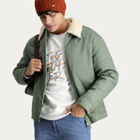 Çağla Yeşili Slim Fit Dar Kesim Spor Pamuk Mont