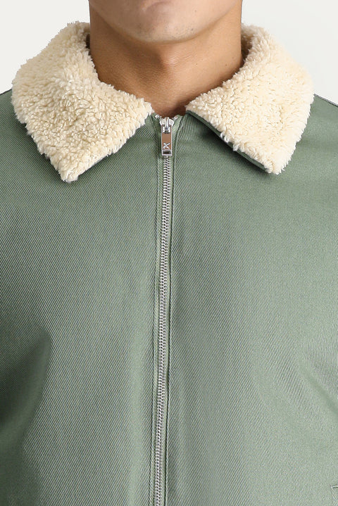 Çağla Yeşili Slim Fit Dar Kesim Pamuk Spor Mont