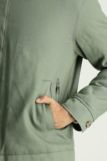 Çağla Yeşili Slim Fit Dar Kesim Spor Pamuk Mont