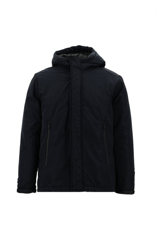  Koyu Lacivert Slim Fit Dar Kesim Kapüşonlu Spor Mont