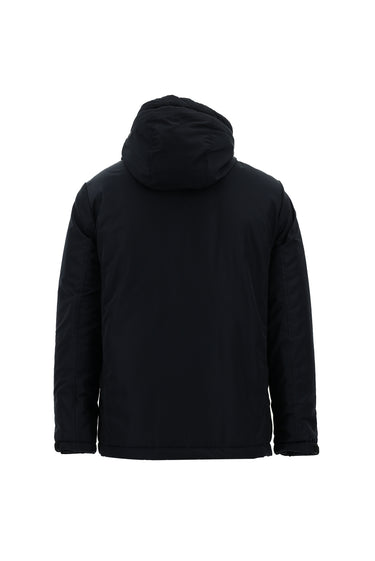 Koyu Lacivert Slim Fit Dar Kesim Kapüşonlu Spor Mont