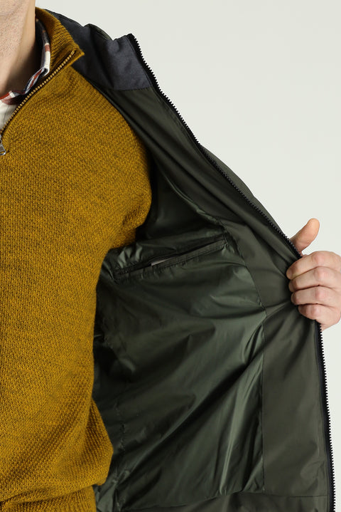 Orta Haki Slim Fit Dar Kesim Kapüşonlu Spor Mont