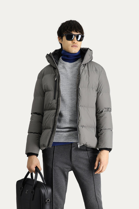 Orta Vizon Kapüşonlu Şişme Mont