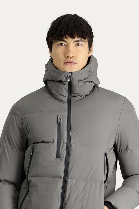 Orta Vizon Kapüşonlu Şişme Mont