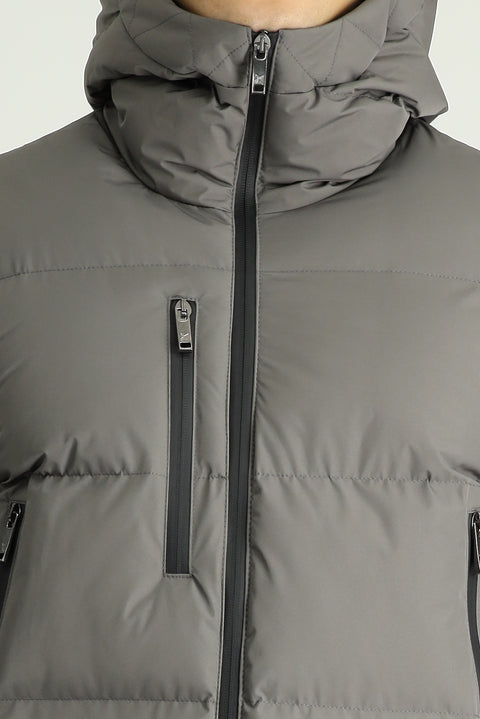 Orta Vizon Kapüşonlu Şişme Mont