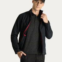 Siyah Slim Fit Dar Kesim Softshell Spor Mont