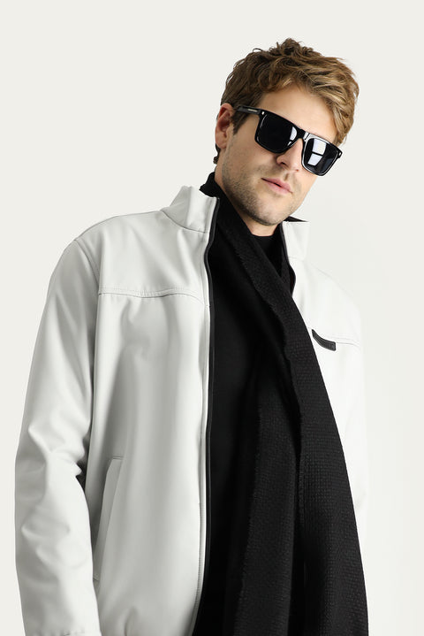 Açık Gri Slim Fit Dar Kesim Softshell Spor Mont