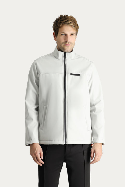 Açık Gri Slim Fit Dar Kesim Softshell Spor Mont