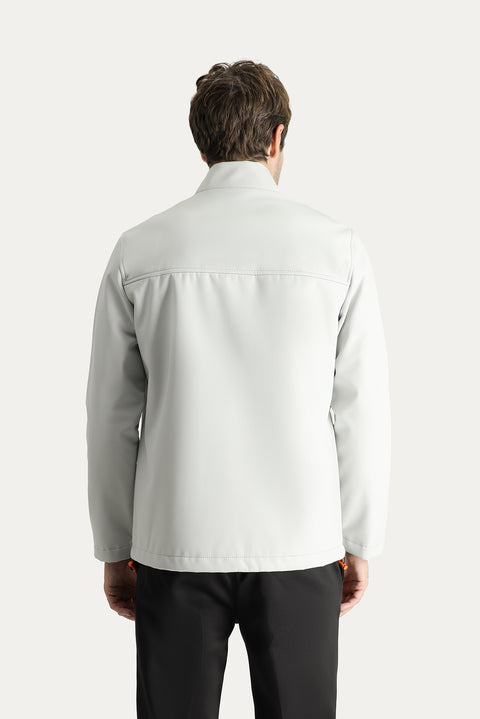 Açık Gri Slim Fit Dar Kesim Softshell Spor Mont
