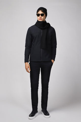  Koyu Lacivert Slim Fit Dar Kesim Softshell Spor Mont
