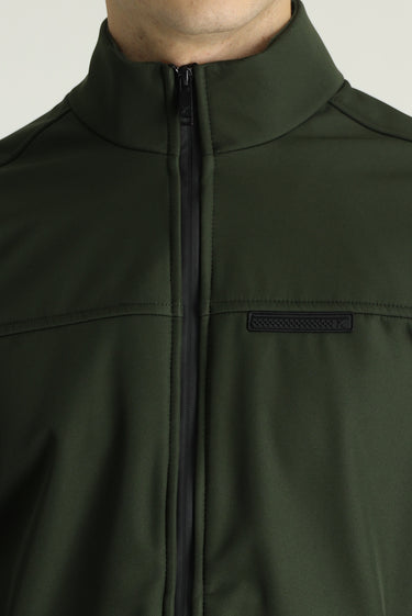 Orta Haki Slim Fit Dar Kesim Softshell Spor Mont
