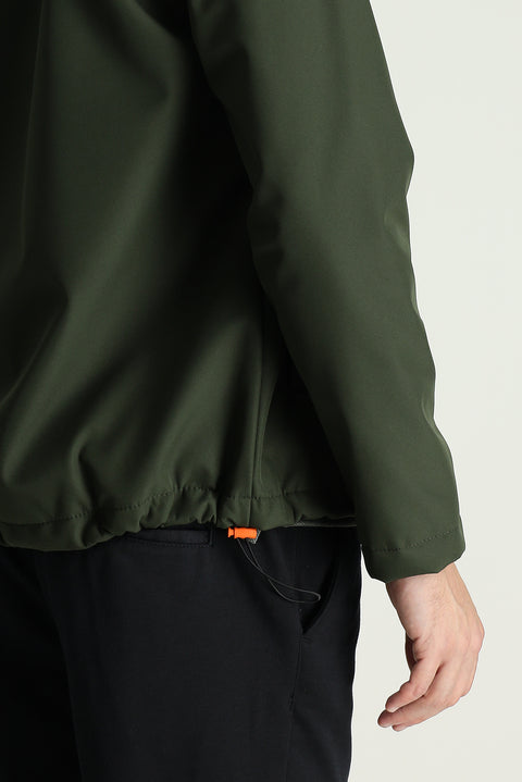 Orta Haki Slim Fit Dar Kesim Softshell Spor Mont