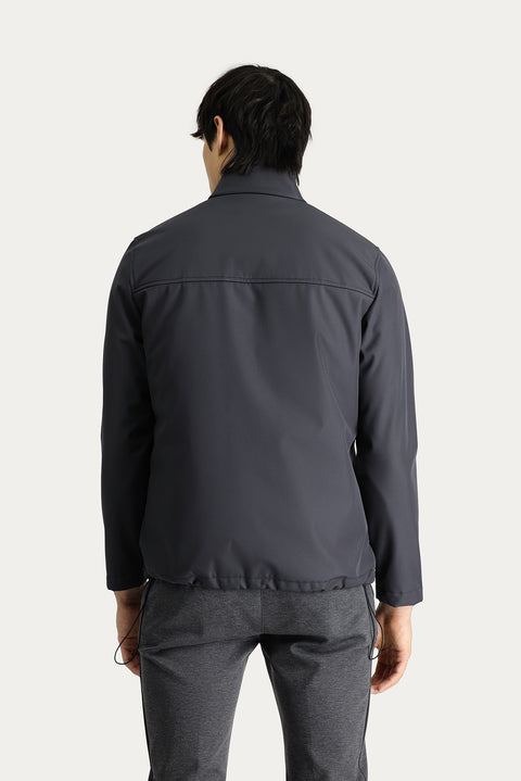 Orta Antrasit Slim Fit Dar Kesim Softshell Spor Mont