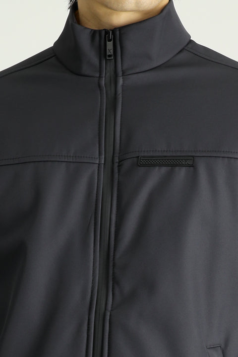 Orta Antrasit Slim Fit Dar Kesim Softshell Spor Mont