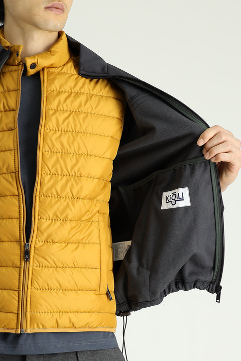 Orta Antrasit Slim Fit Dar Kesim Softshell Spor Mont