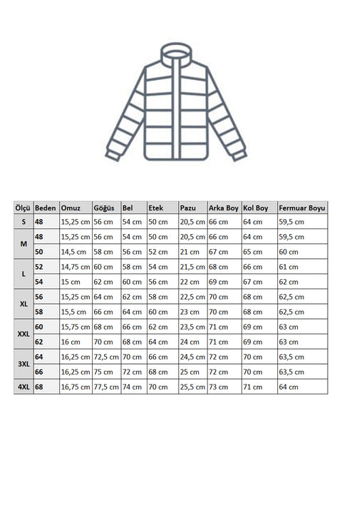 Hardal Dik Yaka Fermuarlı Cepli Kapitone Spor Mont