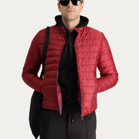 Koyu Kırmızı Kapitone Spor Mont
