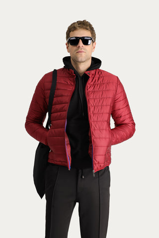  Koyu Kırmızı Kapitone Spor Mont