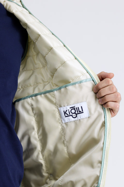 Ekru Kapüşonlu Kapitone Spor Mont