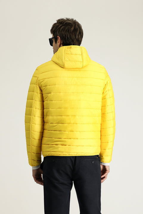 Sarı Kapüşonlu Kapitone Spor Mont