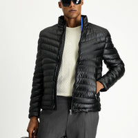 Siyah Slim Fit Dar Kesim Kapitone Spor Mont