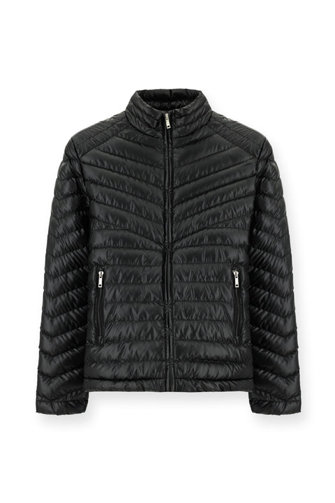 Siyah Slim Fit Dar Kesim Kapitone Spor Mont