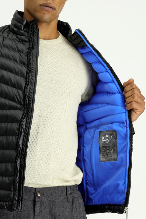 Siyah Slim Fit Dar Kesim Kapitone Spor Mont