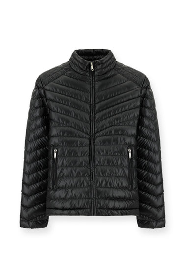 Siyah Slim Fit Dar Kesim Kapitone Spor Mont