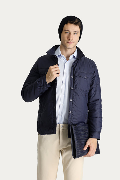 Koyu Lacivert Slim Fit Dar Kesim Şişme Mont