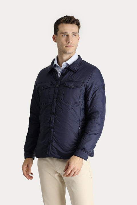 Koyu Lacivert Slim Fit Dar Kesim Şişme Mont