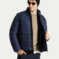 Koyu Lacivert Şişme Spor Mont