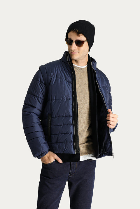 Koyu Lacivert Şişme Spor Mont