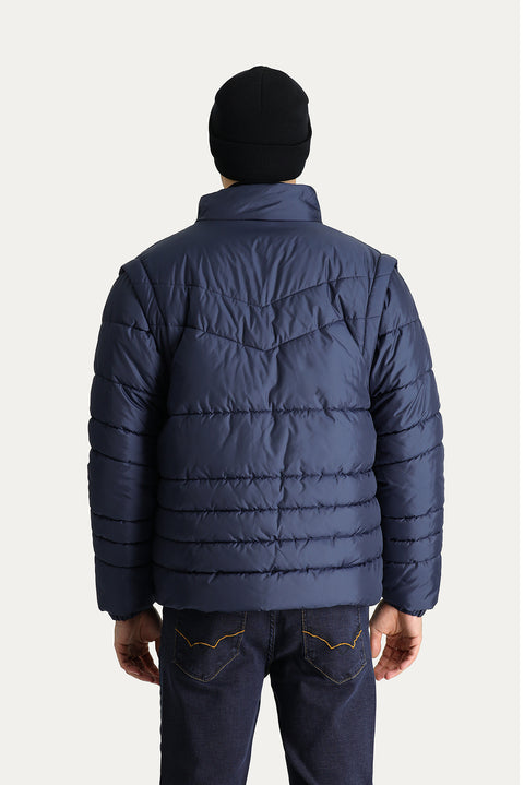 Koyu Lacivert Şişme Spor Mont