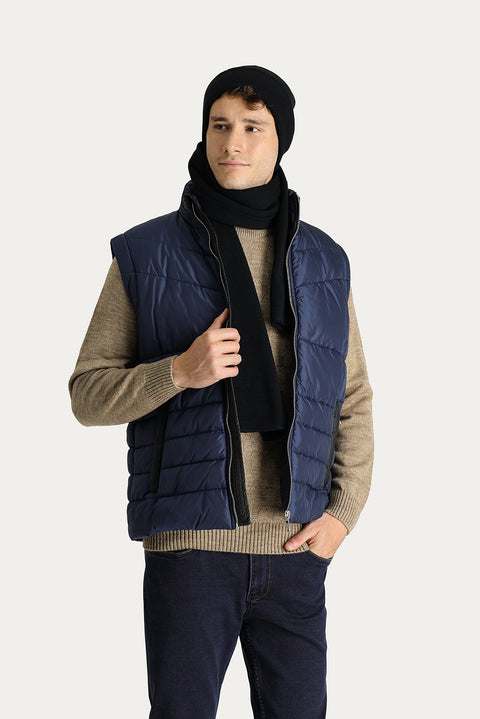 Koyu Lacivert Şişme Spor Mont