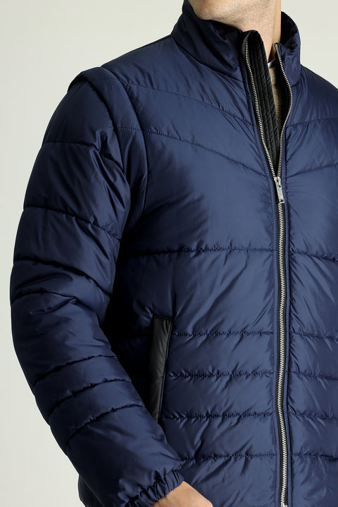 Koyu Lacivert Şişme Spor Mont