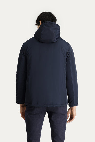 Koyu Lacivert Kapüşonlu Spor Mont