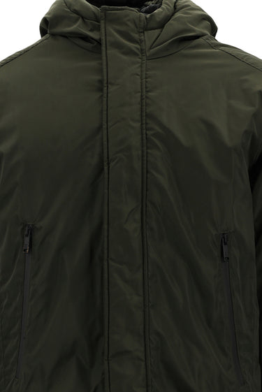  Orta Haki Kapüşonlu Spor Mont