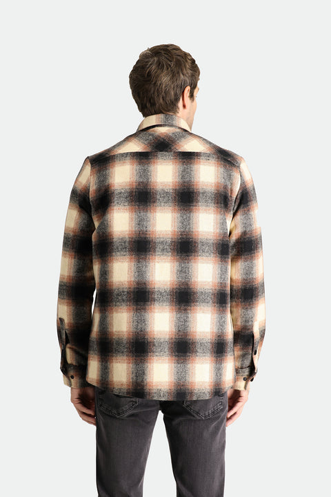 Orta Kahve Oversize Ekose Shacket Oduncu Yünlü Pamuklu Gömlek / Mont