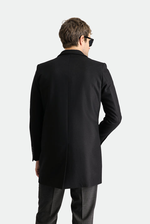 Siyah Yünlü Kruvaze Kaban