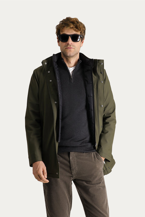 Orta Haki Kapüşonlu Çıkma Mostra Spor Kaban