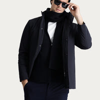 Koyu Lacivert Spor Pamuklu Kaban