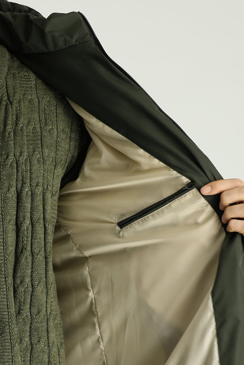 Orta Haki Kapüşonlu Spor Şişme Kaban