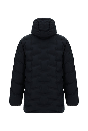 Koyu Lacivert Büyük Beden Kapüşonlu Spor Kaban